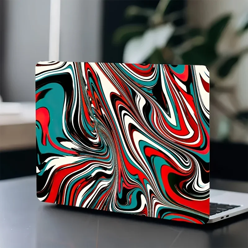 

2 high quality pvc laptop decals, colourful fluid pattern for 12-15.6 inch laptops, natural textures, DIY cuttable, 39x27 cm