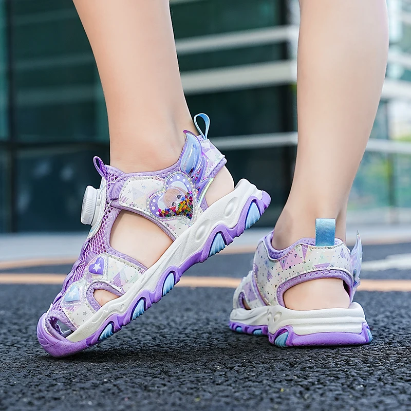 Hot Sale Summer Children Sandals Girls Shoes Sports Shoes Hollow Kids Fashion Sneakers Non-Slip Lightweight Candy Color Sandals