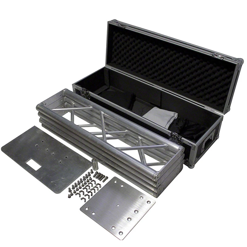 TourGo Aluminum DJ Lighting Truss Totem with Cover Scrim and TV Mount