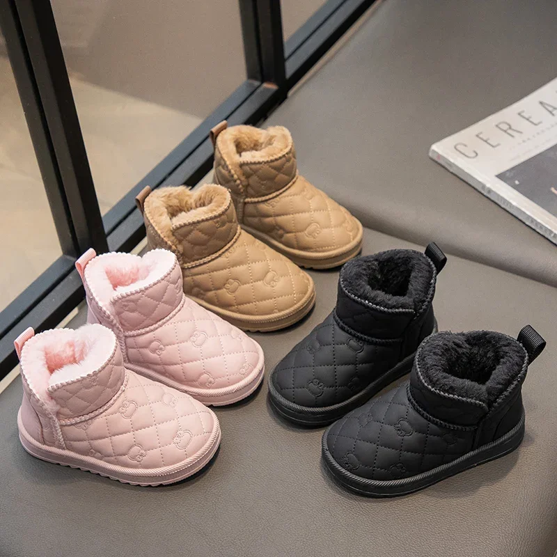 

Winter Plush Boots For Children Soft Warm Velvet Snow Boots For Kids Anti-slippery Waterproof Boy's Girl's Winter Boots