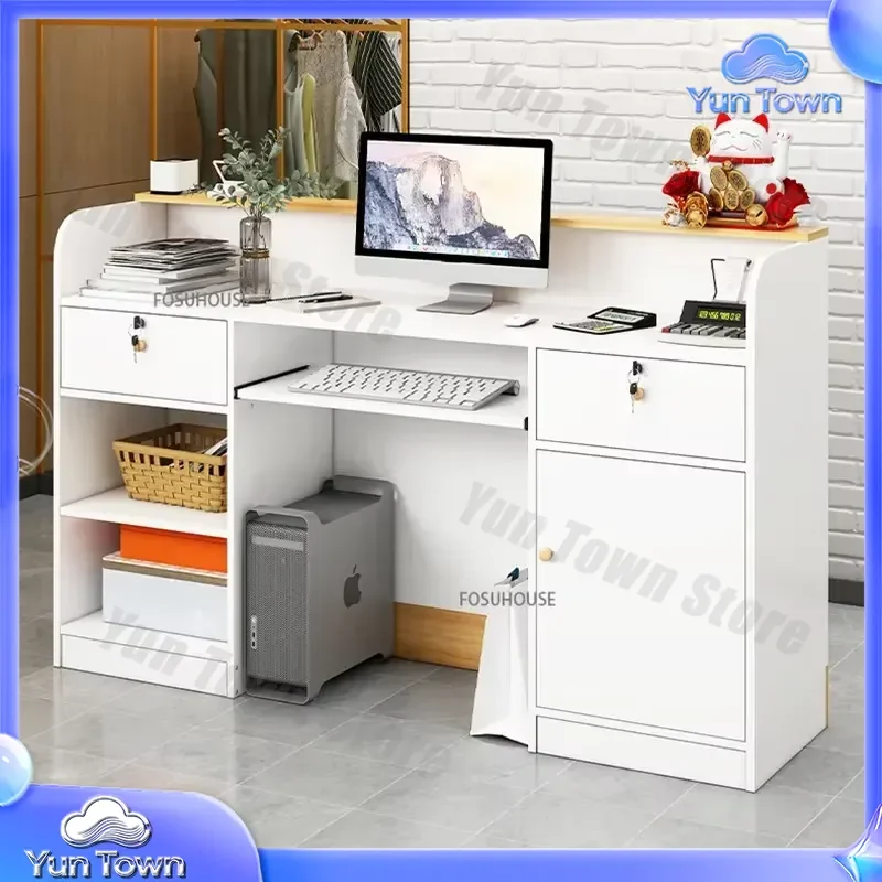 Nordic Reception Desk for Office Furniture Bar Table Modern Counter for Cashier Front Desk for Company Welcome Desk for