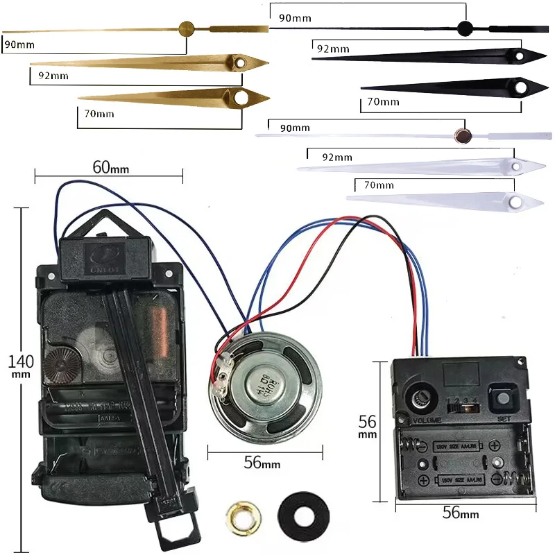 Westminster Temple 뮤직박스 스피커 포함, 스윙 트리거 무브먼트, 시간당 차밍 시계 액세서리 세트, 4*4