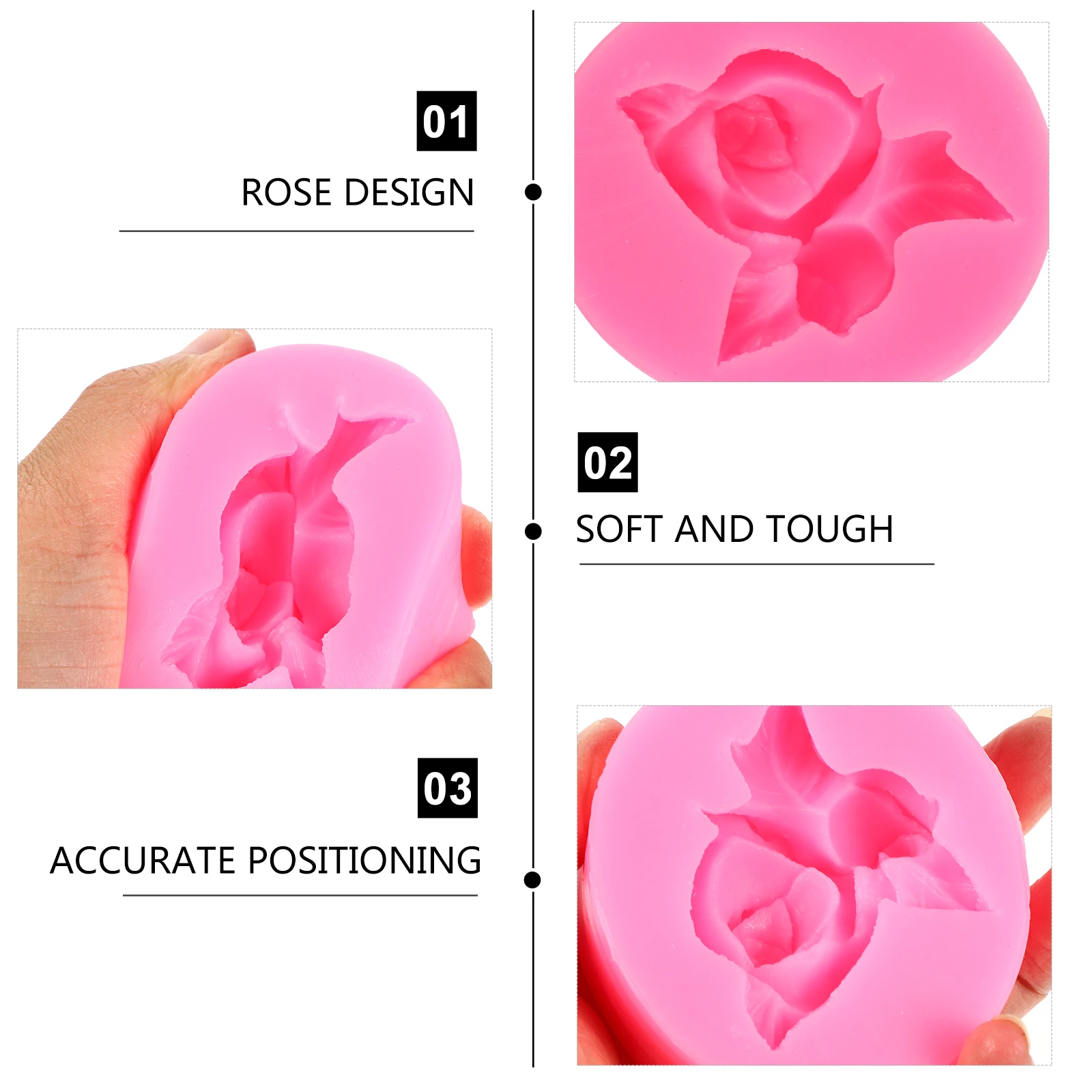 

Silicone Molds for Soaps 3D Flower Craft Round Soap Mold DIY Rose Shaped C y Chocolate Casting Tools Cake Decorating