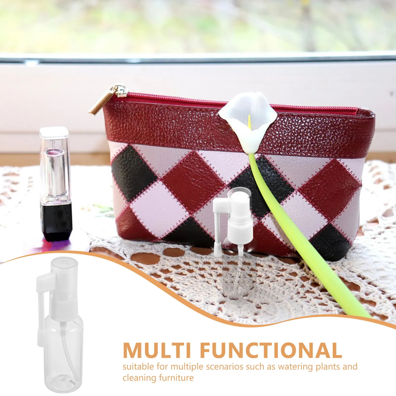 30Pcs 360 Degree Rotation Fine Mist Nasal Spray Bottles Refillable Transparent Plastic Spray Container Mini Travel Perfume