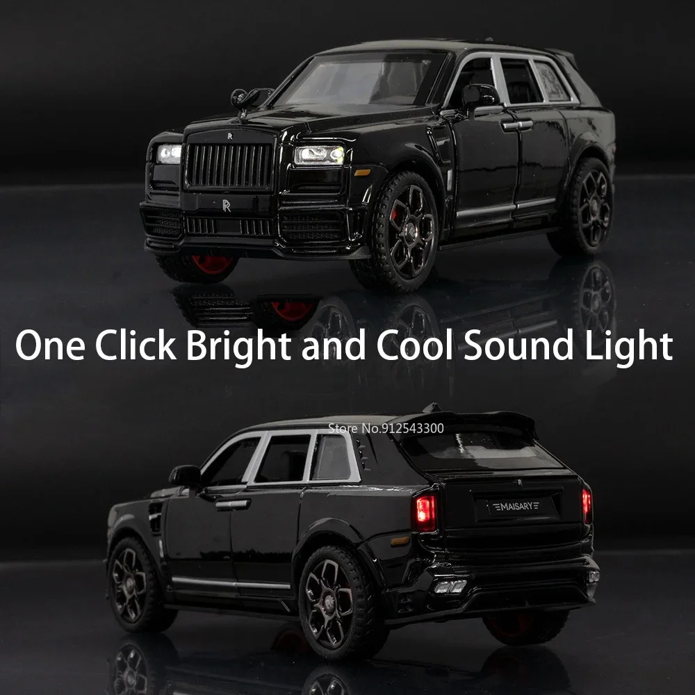 Cullinan-Spielzeugautomodell im Maßstab 1:36, Legierung, Druckguss-Gummireifen, Tonlicht, zurückziehbare Simulationsspielzeugfahrzeuge, Modelle für Spielzeug für Erwachsene