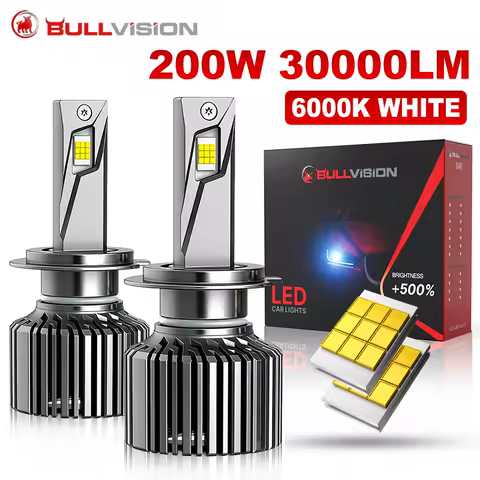 BULLVISION H7 Led Headlight Canbus H8 HB4 HB3 9005 9006 9012 Turbo Fan Super Bright 18PCS CSP Fog Lamps 6000K High Low Beam