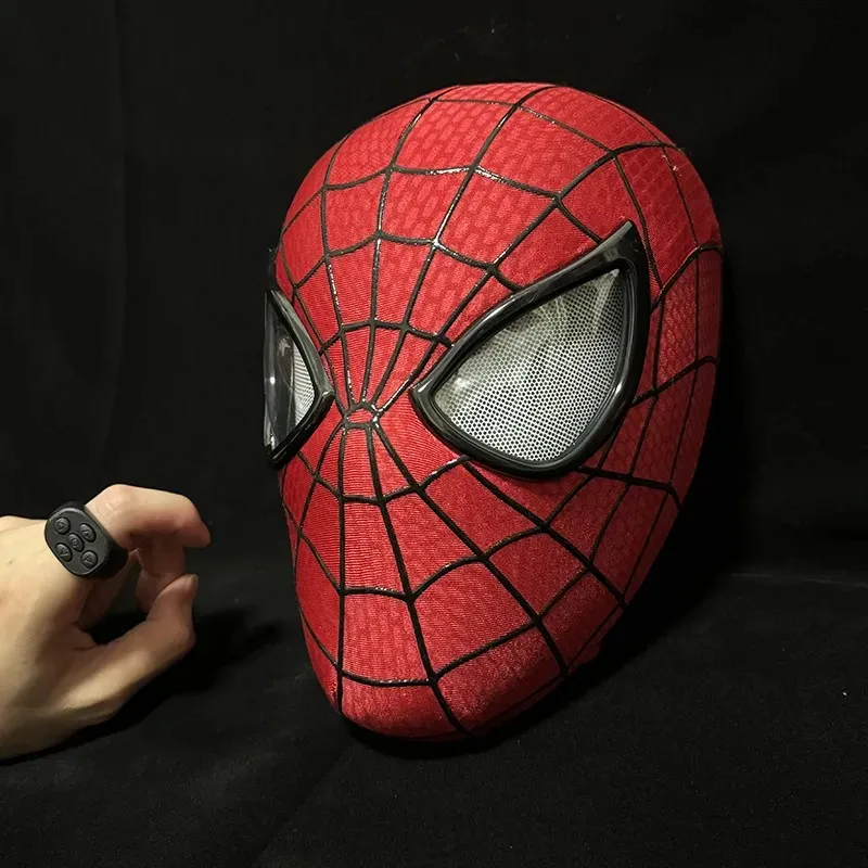 SpiderMan Mask Eyes Movable Miles Gwen Headdress Mask 1:1 Remote Control Toy Role Playing Costume Props Adult Children's Gift