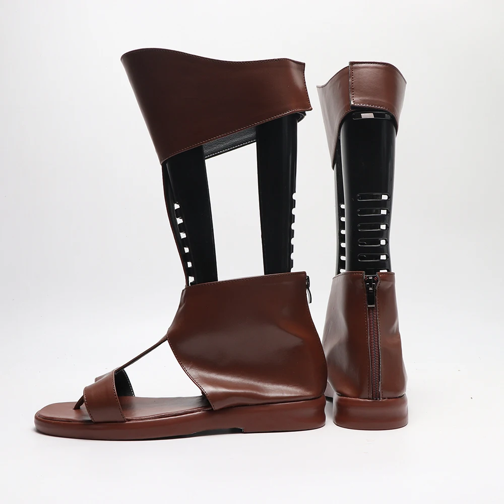 Anime Hercules Cosplay Brown Shoes Halloween Carnival Shoes Custom Made Any Size