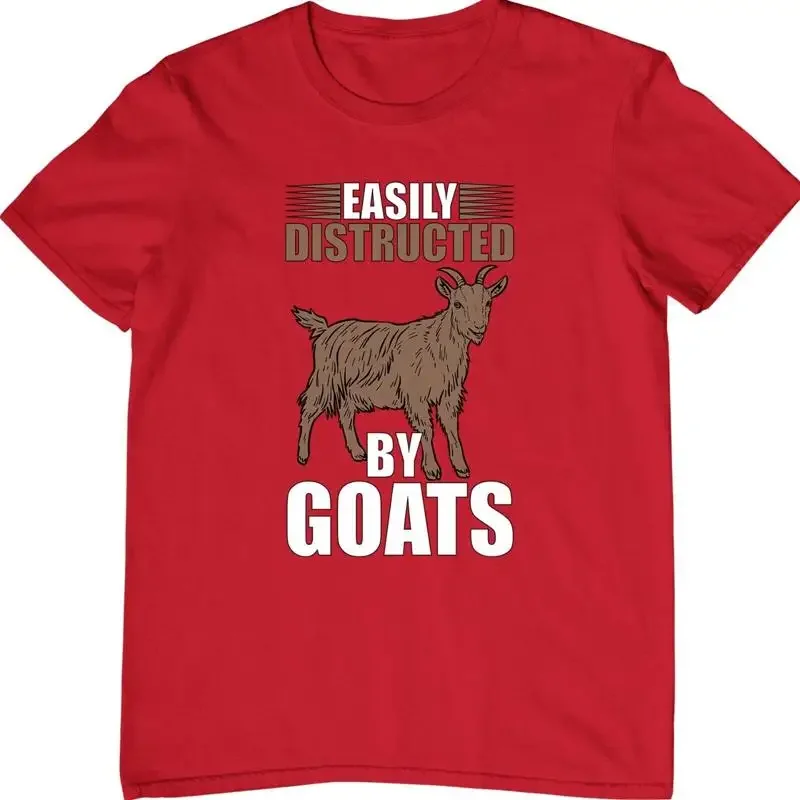 Easily Distracted By Goats T Shirt Goat Mom Farm Life Farming Top
