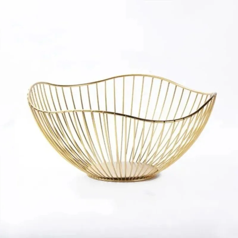 Fruit Basket Durable Metal Wire Storage Bowl Nordic Style Iron Home Snacks Bread Dining Table Indoor Cosmetic Storage Basket
