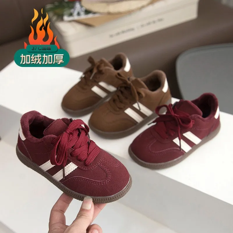 

Girls Spring Autumn Korean Fashion Sneakers Boys Versatile Non Slip Shoes Children Soft Soles Vintage Front Lace-up Casual Shoes