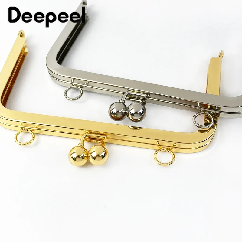 1/2/5/10Pcs Deepeel 15cm Square Metal Purse Frame Bag Handle Smooth Mouth Gold with Screws Wallet Kiss Clasp Bags Accessories