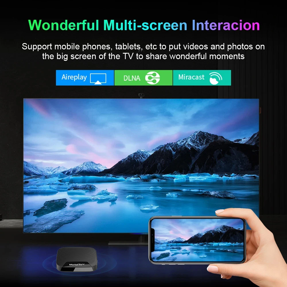 Android 14.0 Smart TV Box Mortal T4 Amlogic 905L Quad Core CPU Support 4K Dubal WIFI BT5.0 HDR10 8GB Google Youtube Media Player