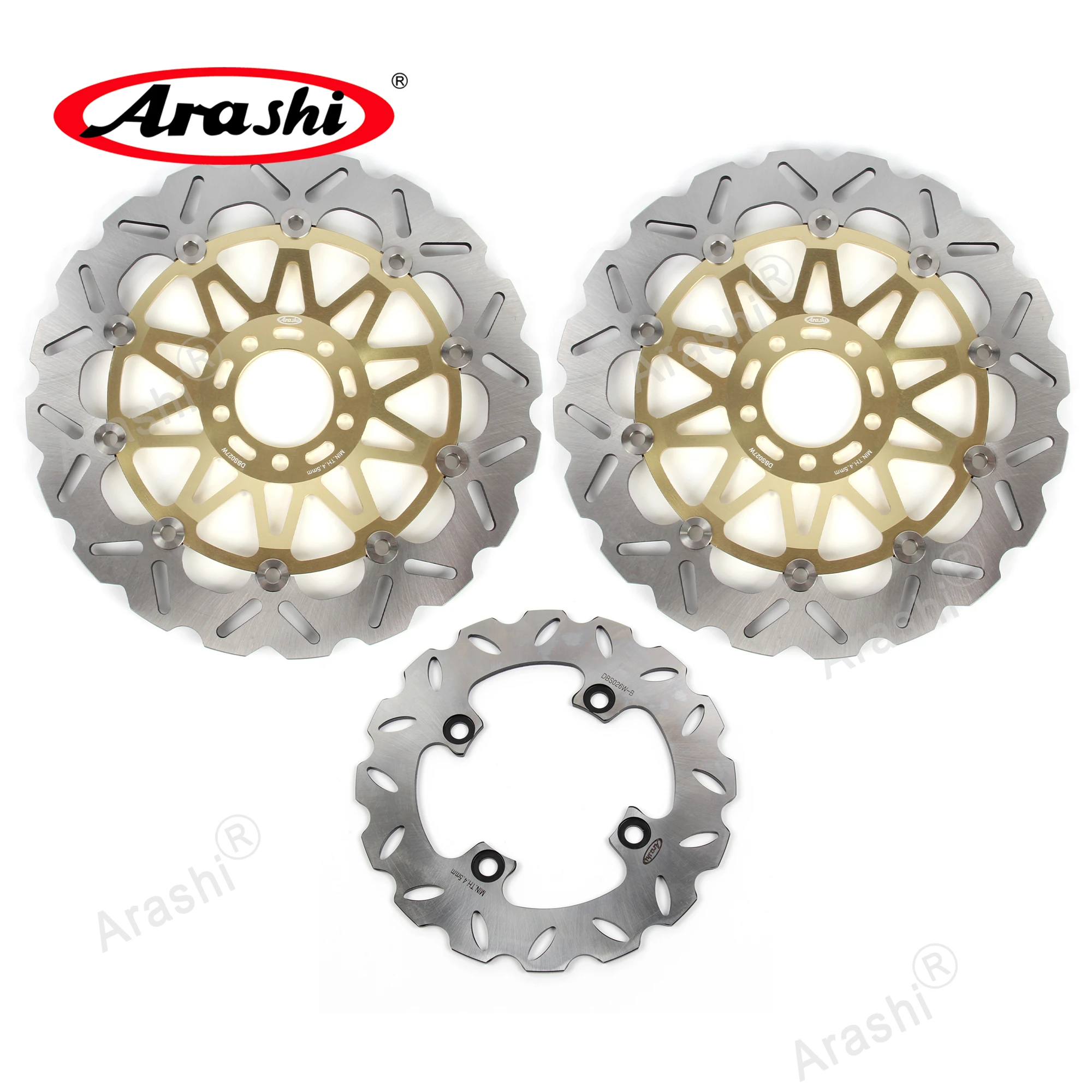 Arashi 320 / 220 mm CNC Full Floating Front Rear Brake Disc Rotors For KAWASAKI ZX9R NINJA ZX 9R ZX-9R 2002 2003