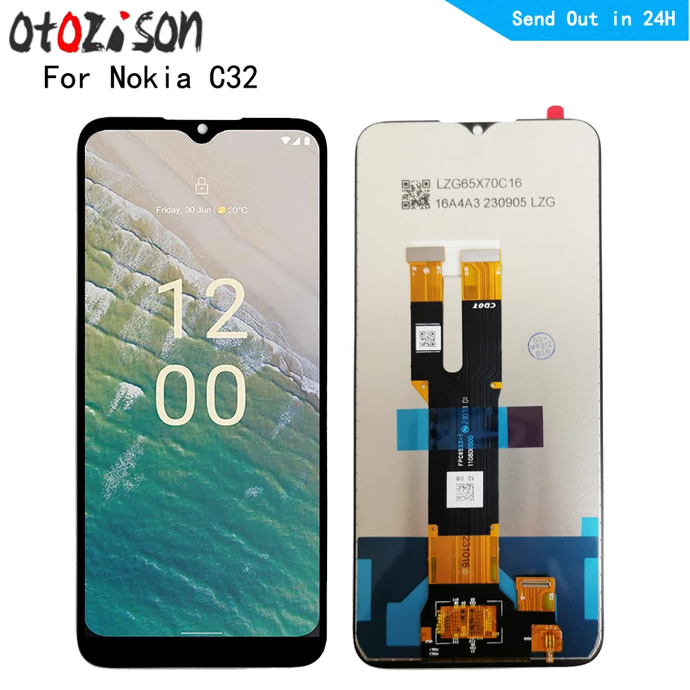 Para Nokia C32 pantalla LCD pantalla IPS de 6,5 pulgadas para Nokia C32 pantalla LCD Digitalizador de Panel táctil con montaje de marco