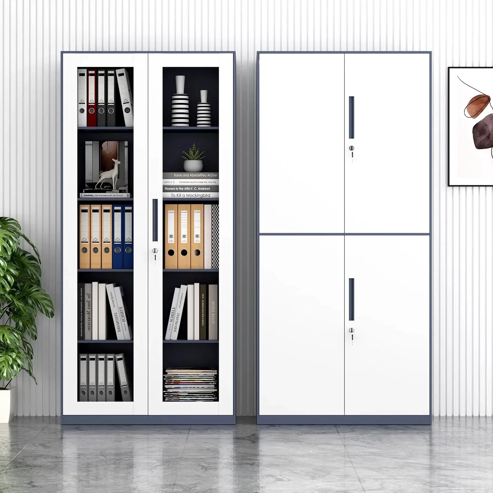 Steel file cabinet Narrow edge color office cabinet Iron  Office information Financial certificate Locker