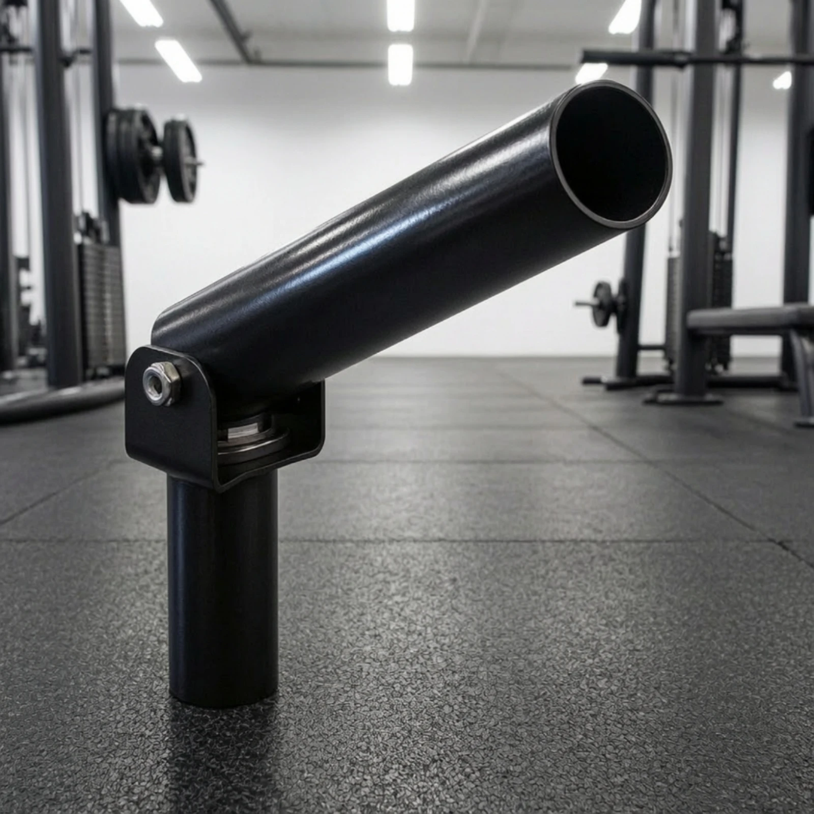 Landmine Attachment Floor-Mounted Landmine Sleeve Barbell Swivel Sleeve Pivoting Fitness Accessory Heavy-Duty for Weightlifters