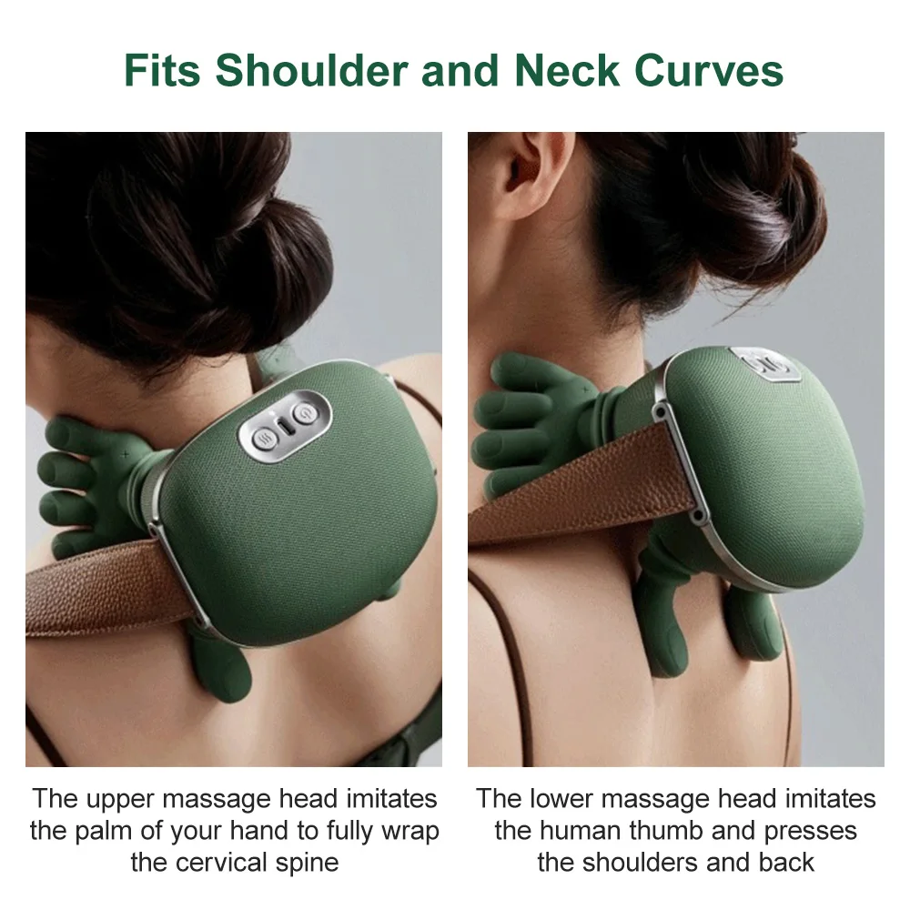 Wireless Neck Cervical Trapezius Kneading Massage Shawl 4D Bionic Finger Neck Shoulder Massager Brushless Motor Neck Masajeador