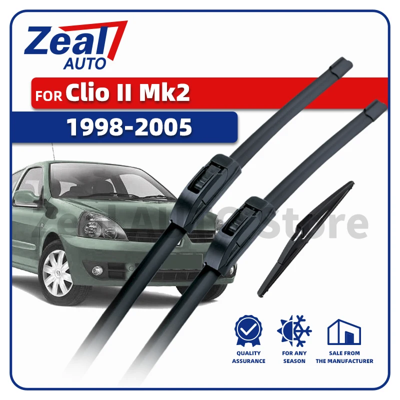 Limpiaparabrisas delanteros y traseros LHD para Renault Clio II Mk2 X65 1998-2005 1999 2000 2001 2002 2003 2004 parabrisas 21 "21" 12 "Accesorios