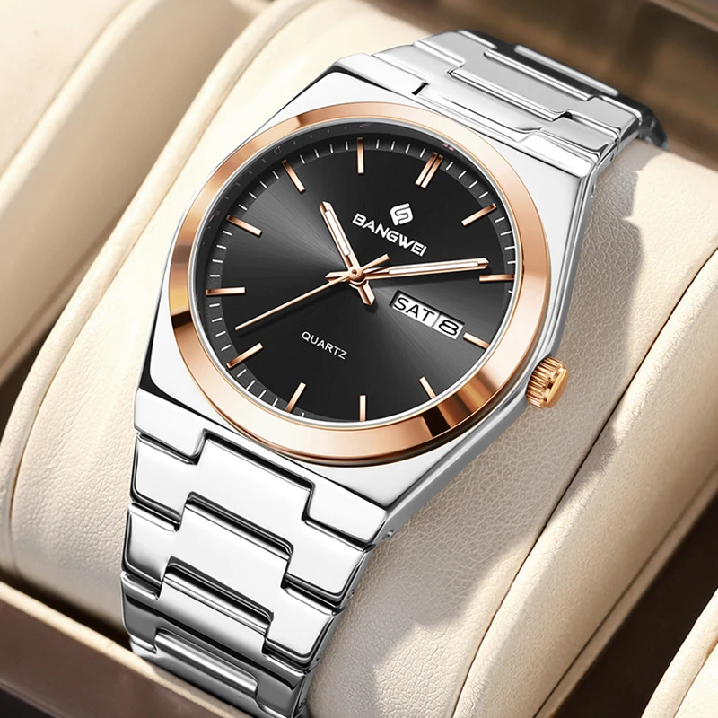 LIGE 2026 أفضل الساعات الفاخرة للرجال BANGWEI موضة كوارتز ساعات المعصم الرياضة مقاوم للماء مضيئة تاريخ ساعة رجالي Reloj Hombre #4