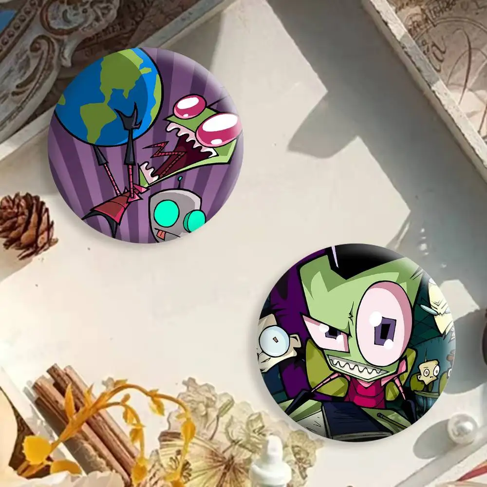 dark cartoon Invader Zim Brooches Cartoon Badge Pins Backpack Hat Accessories Friend Gift