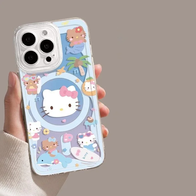 H-Hello K-Kitty Camera Protection For Magnetic Magsafe Phone Case For iPhone 17 AIR 16 15 14 13 12 11 PRO MAX 16 PLUS Y2K Cover - náhled 3