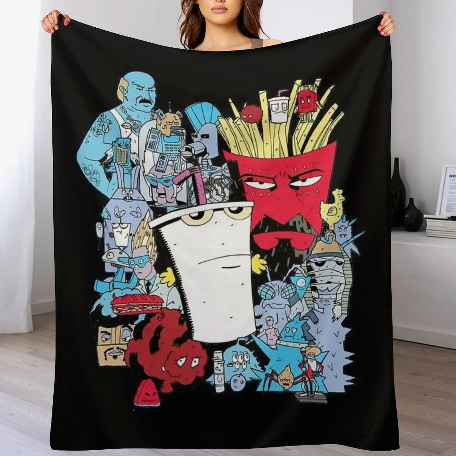 

Aqua Teen Hunger Force Throw Blanket Multi Use Warm Blanket for Living Room Bedroom