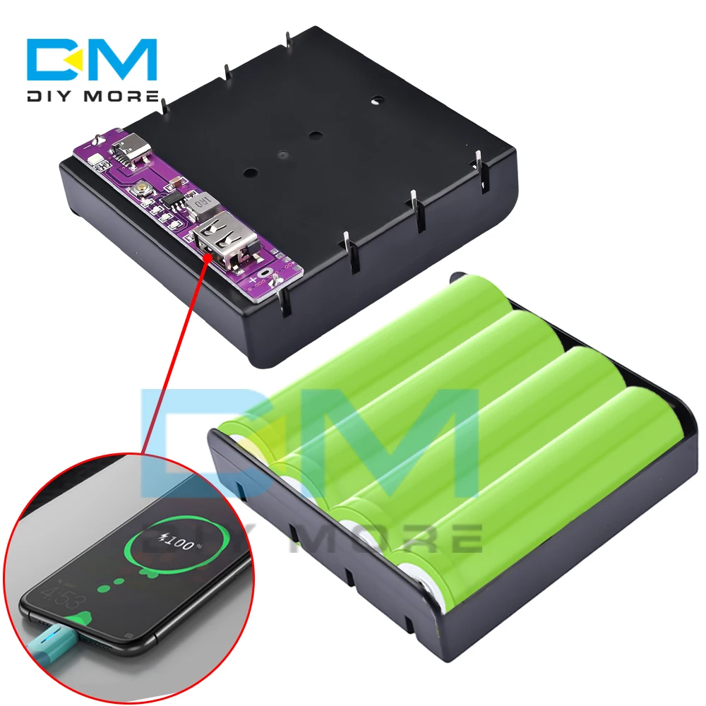 diymore DIY ABS 18650 Mobile Power Bank Li-ion Battery Charger Module 1X2X 3X 4X 18650 Lithium Battery Charging Protection Board