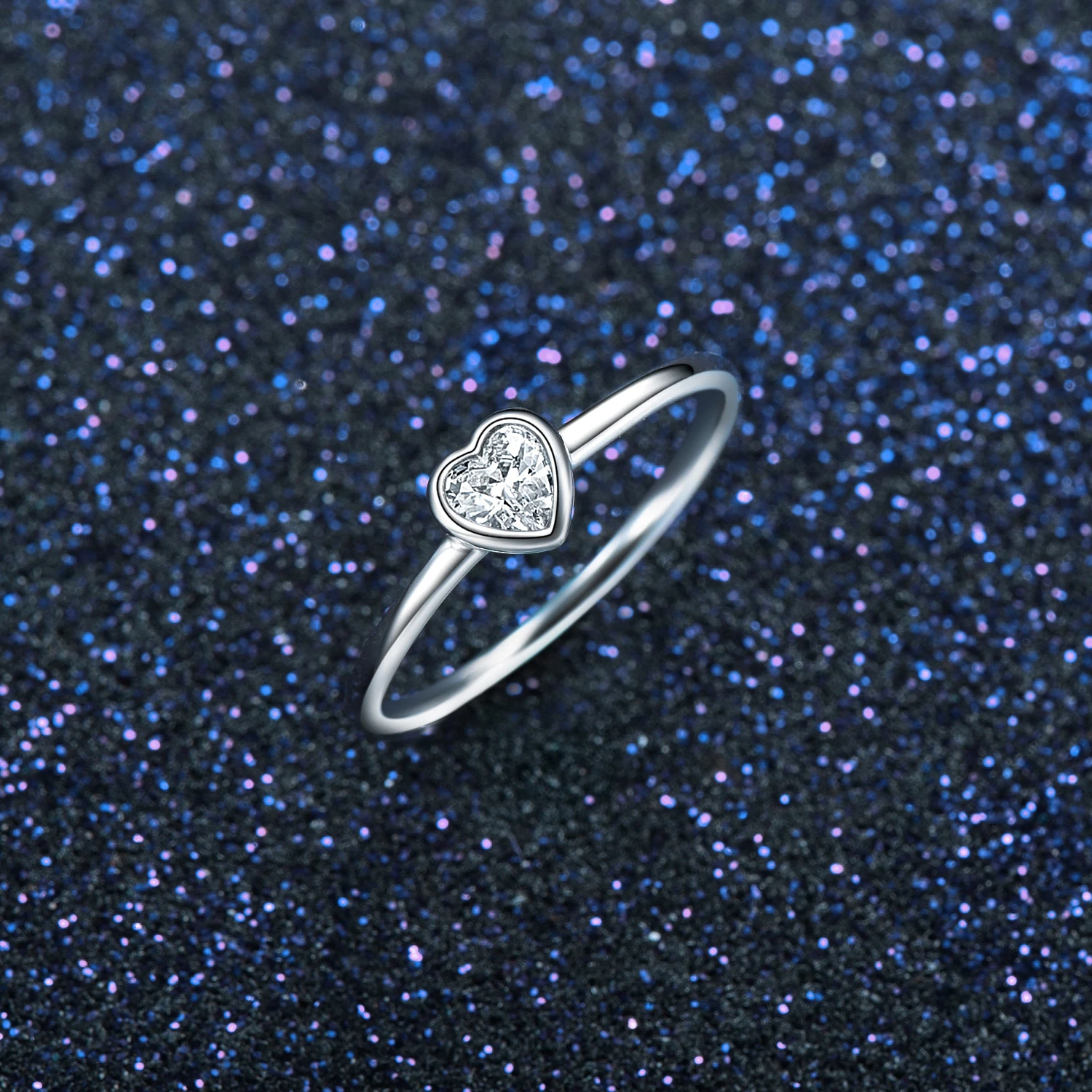 Modian New Fashion Real 925 Sterling Silver Clear Heart CZ Rings Classic Silver Finger Ring For Women Party Wedding jewelry Anel