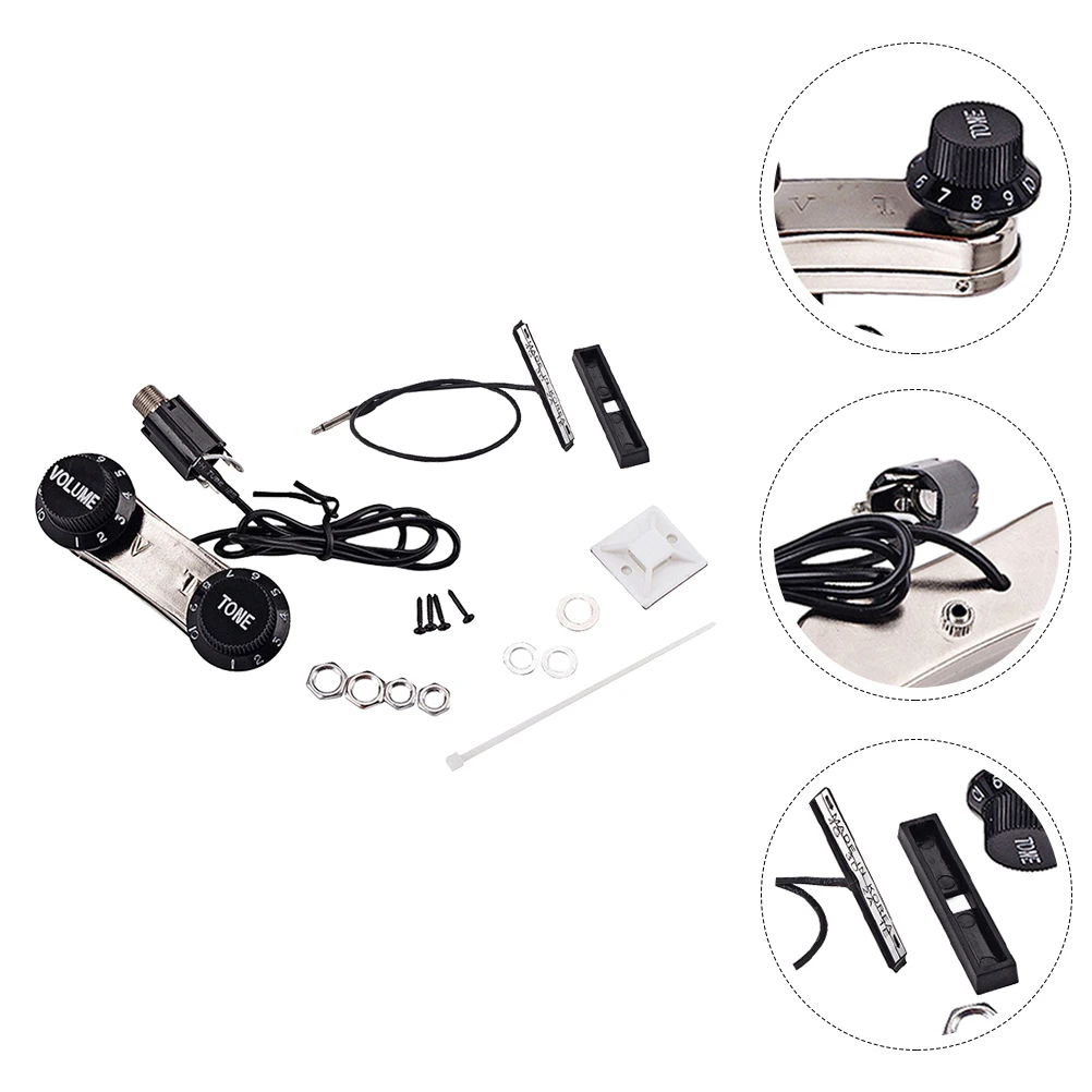 

Professional Violin Pickup Acoustic Guitar Bass Bridge Piezo Electric Affordable Preamp Kit Tone Volume Knob Musical Instrument