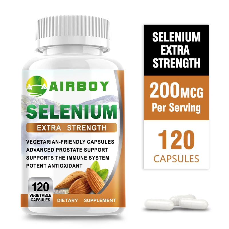

Selenium Capsules - Promotes Cell Health, Antioxidant, Supports Brain Function and Heart Health, Metabolism, Boosts Immunity