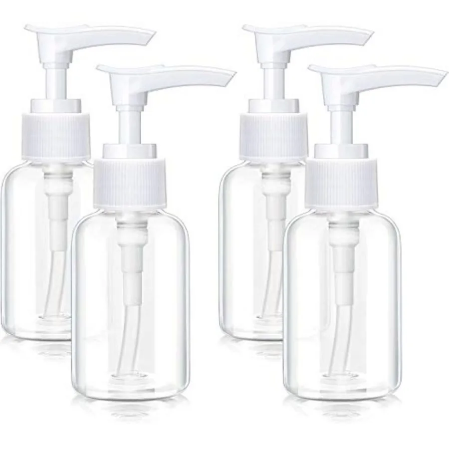 

4 Pieces Transparent Travel Pump Bottles Lotion Dispenser 1.7 oz Mini Travel Plastic Foamer Bottle Clear Pump Dispenser for Cle