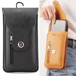 Waist Bag Phone Pouch  Belt Clip Wallet Card Vintage Chest Packs Belt Phone Pouch Bag For Men Buckle Mobile Phone Bag