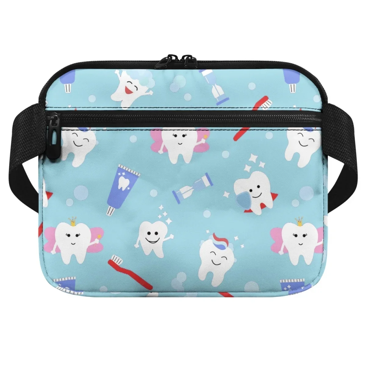 Feminino Ajustável Fanny Pack, Trabalho Hospitalar Lazer Bolsa de Ombro, Impressão Médica Dental, Casual Storage Belt Bag Sac, Dentes