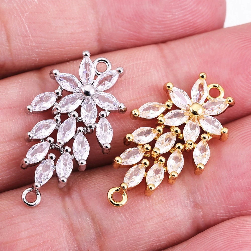 Juya DIY-Schmuckzubehör für Damen, kubischer Zirkonia, Blumenverbinder, Zubehör für Handarbeiten, Charms, Armbänder, Ohrringe, Herstellung – Detail 7