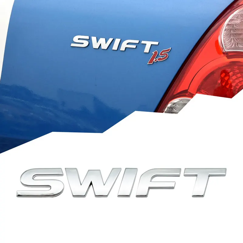 1pcs Black Silver 3D ABS Car Trunk Tail SWIFT Letter Logo Decorative Decals Sticker Emblem Auto Styling Accessories