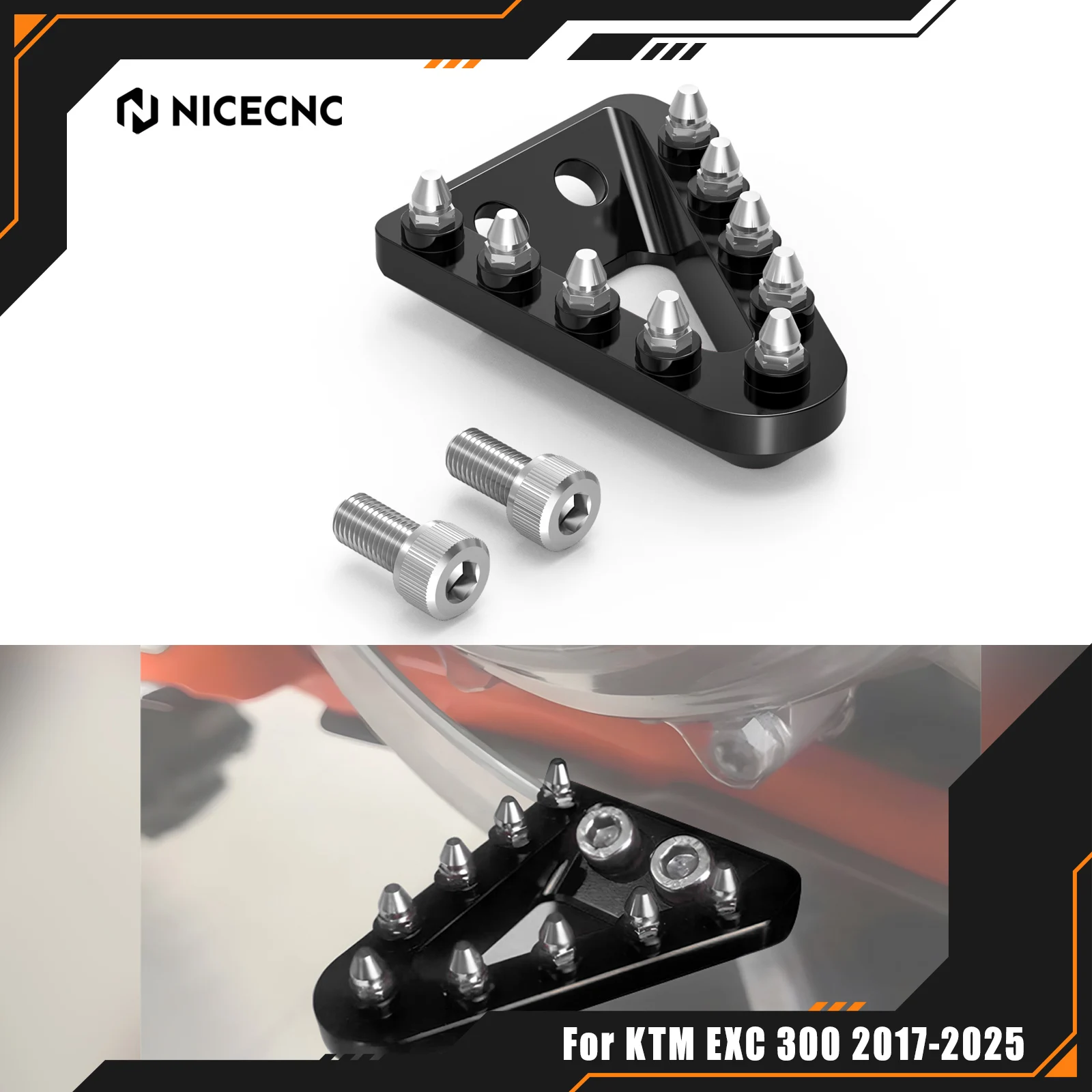 

For KTM EXC 300 EXC 250 EXCF 350 EXC 450 SX 125 SXF 250 SXF 450 XCW 300 XC XCF TPI Six Days 2017-2025 Rear Brake Pedal Tip Plate