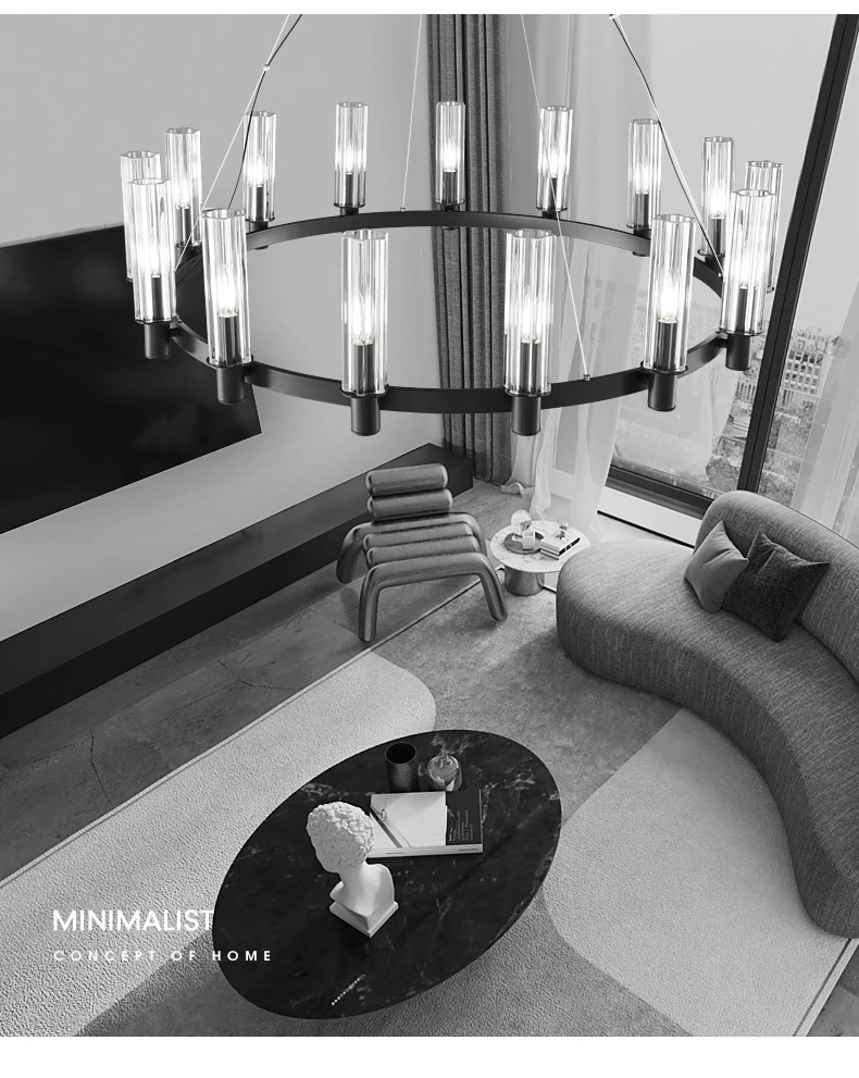 American Retro E14 Pendant Lights Living Room Crystal