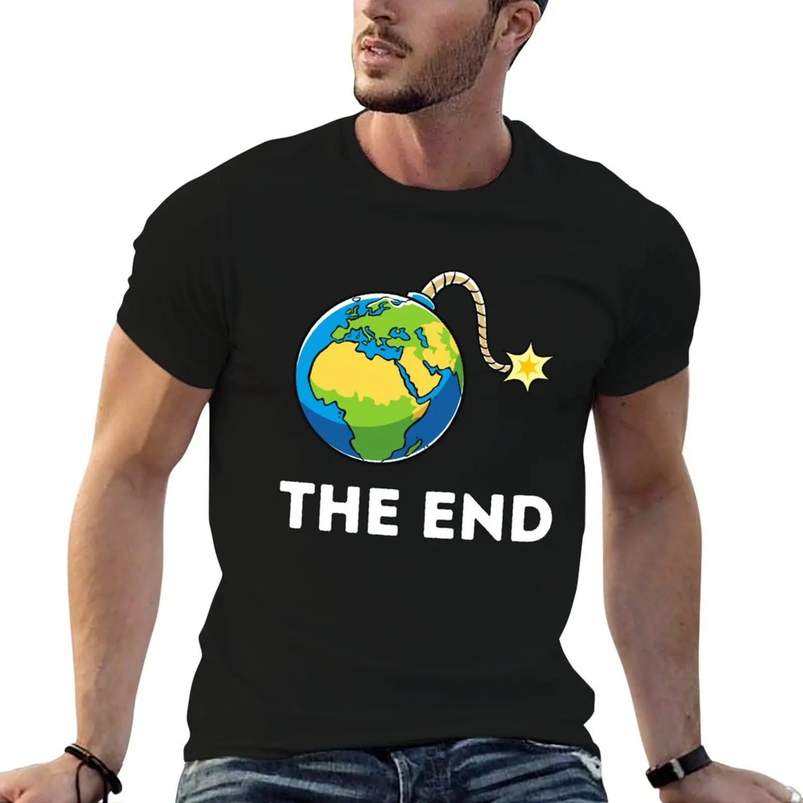 the end by yas2020 T-Shirt summer tops oversizeds mens graphic t-shirts big and tall