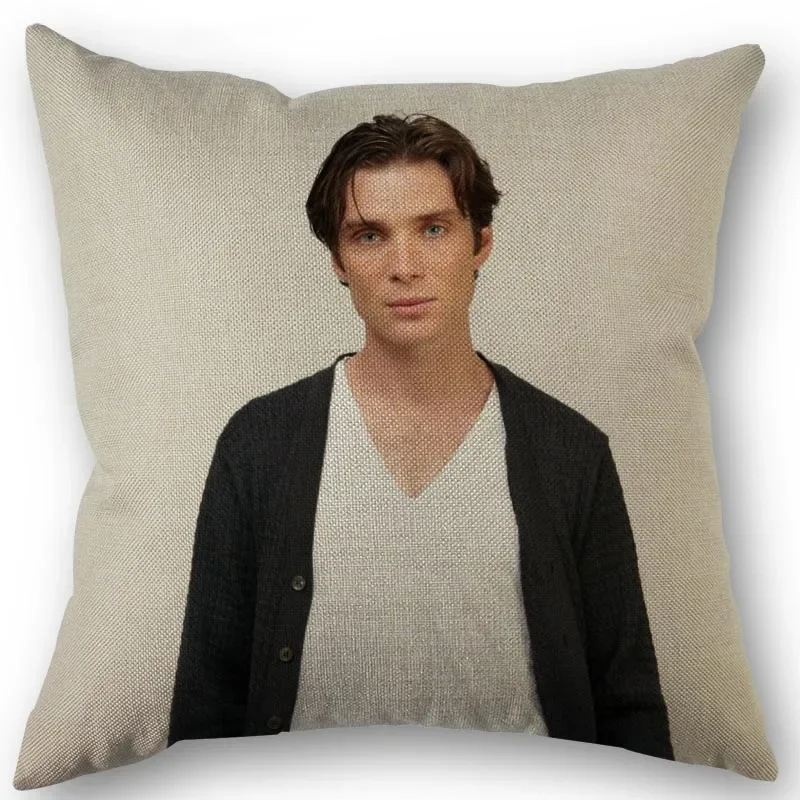 45X45cm Pillow Cover Cillian Murphy Square Zipper Cotton Linen Pillow Cases Bedroom Home Wedding Decorative Pillowcase 1213