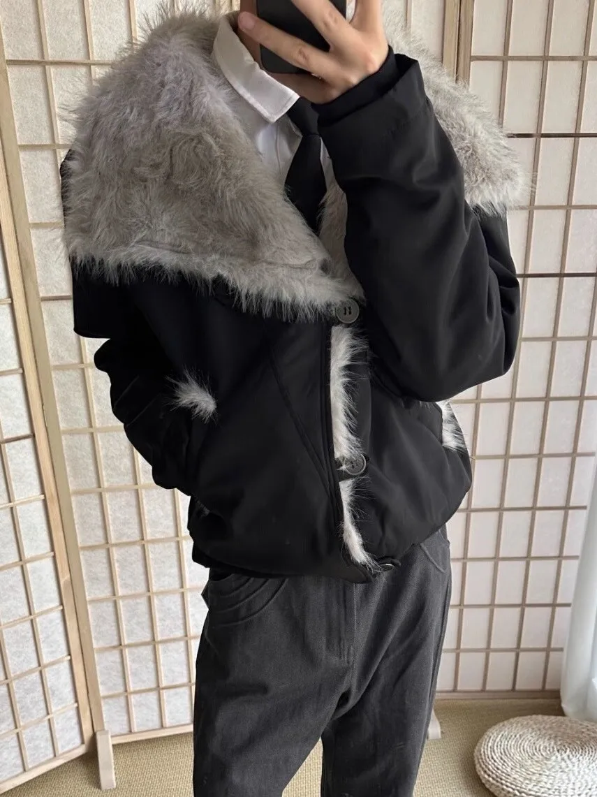 

Thiened Fce Collar Bla Nomadic Jaet ex Winter Warm Loose Casual Fce-Lined Cotton Coat Outerwear