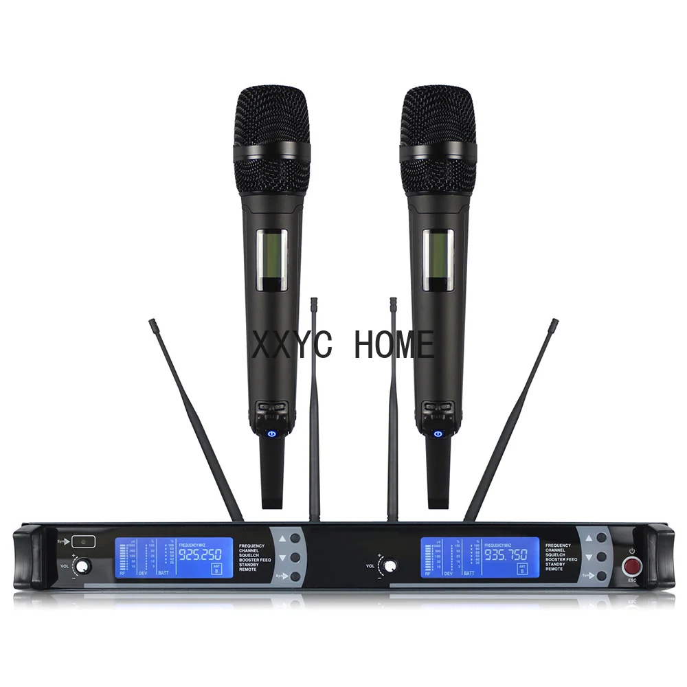 EIF-SKM9000 Professionele 2 Kanalen Ware Diversiteit Draadloze Microfoon 4 Antenne Handheld Microfoon Voor Performance Stage