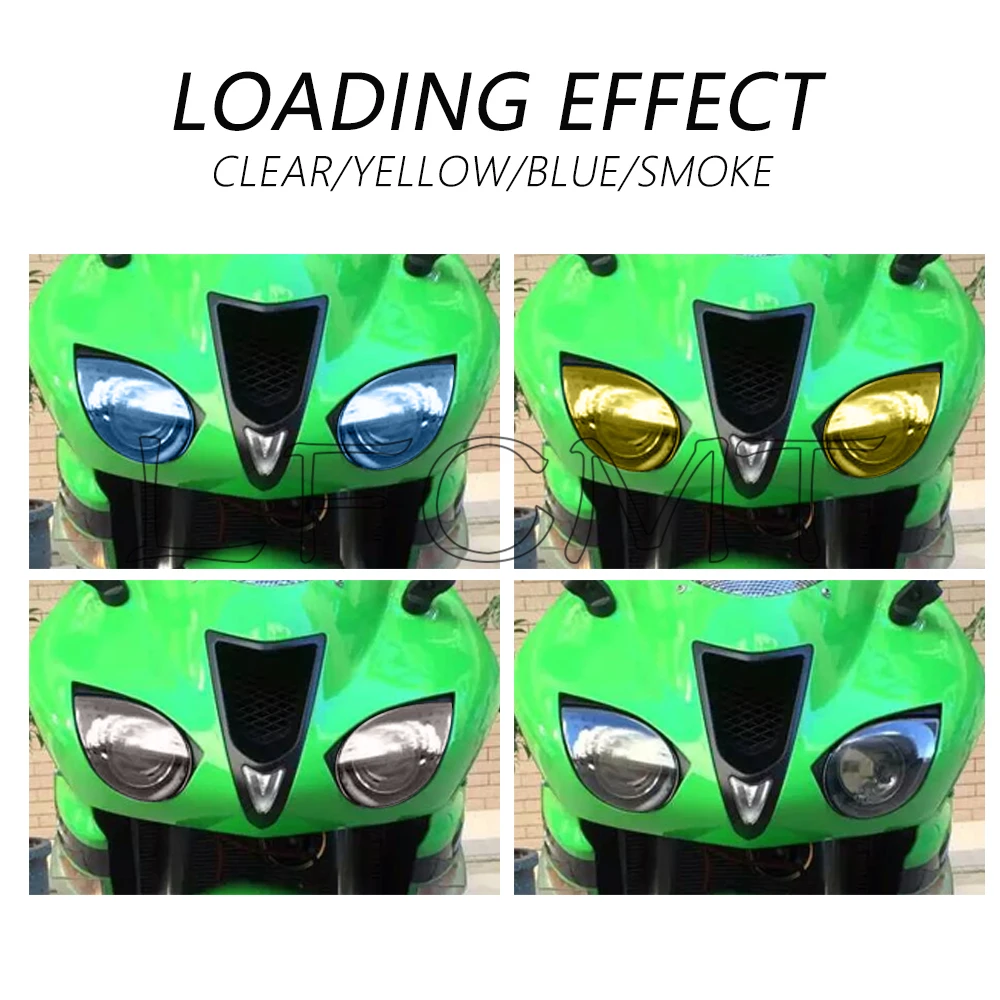 Motorcycle Headlight Protection Film Anti-Scratch Clear Smoked Yellow Blue Stickers Fit for Kawasaki Ninja ZX-6R ZX6R 2007 2008