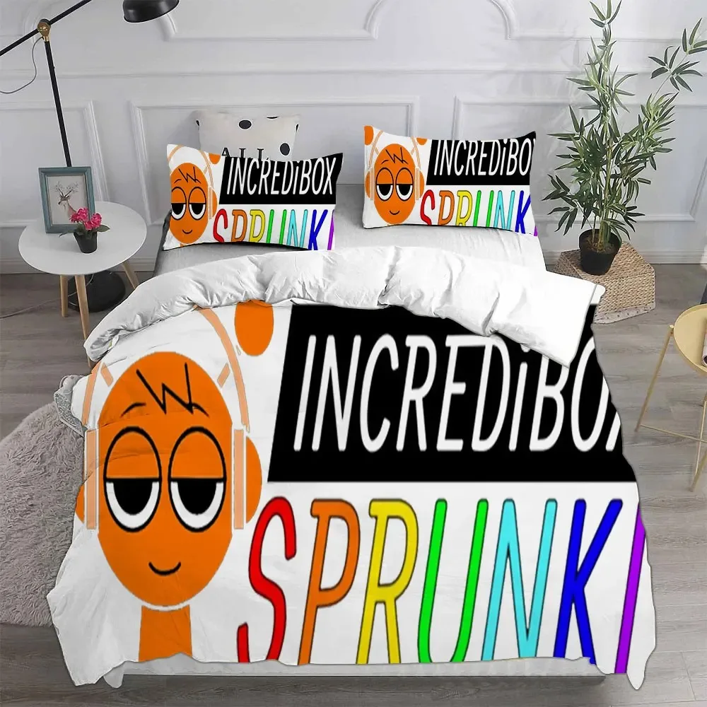 

3D Printed S-Sprunki Bedding Sets Game Scene Duvet Cover Pillow Case Sets Soft Bed Cover Comforter Teenagers Children