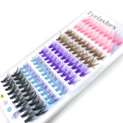 Pestañas postizas individuales de colores, maquillaje profesional, injerto, extensiones de pestañas coloridas, 90 piezas