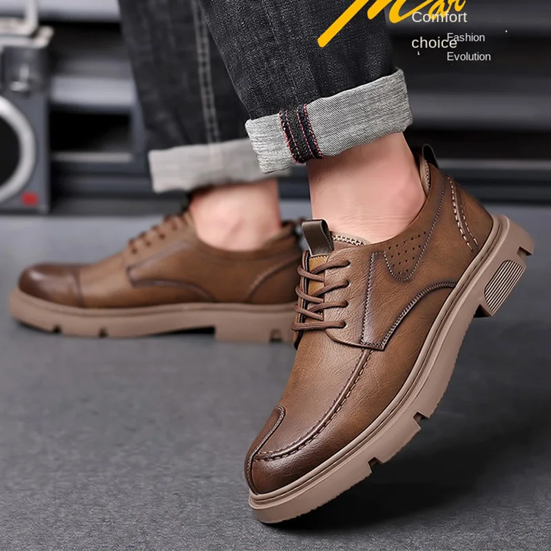 Men\'s Genuine Leather Shoes Soft Mens Sneakers Breathable Moccasins Mens Walking Driving Shoes Zapatos Hombre Luxury Man Brand