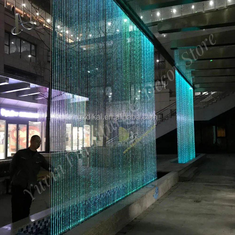 Customized Rain Curtain Decorative String Water Curtain Outdoor LED Waterfall for Advertising