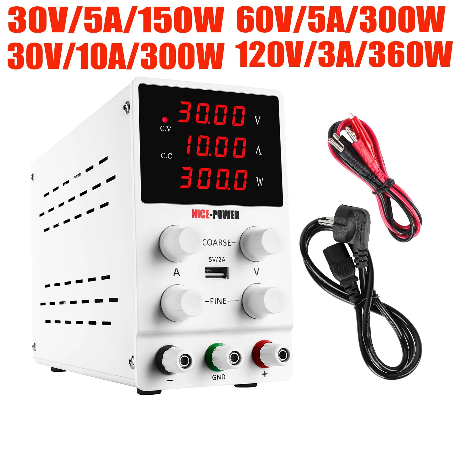 

30V 5A DC Power Supply Adjustable Digit Display Mini Laboratory Power Supplies Voltage Regulator 60V 5A 120V3A For Phone Repair