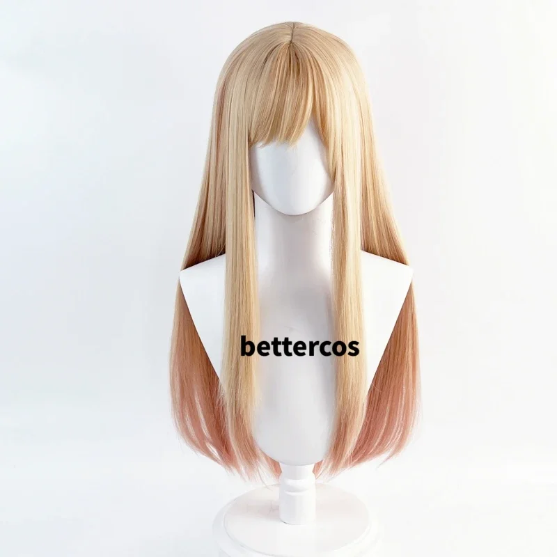Marin Kitagawa Marin Cosplay Wigs Long Pink Gradient Heat Resistant Hair Party Wig   a wig cap