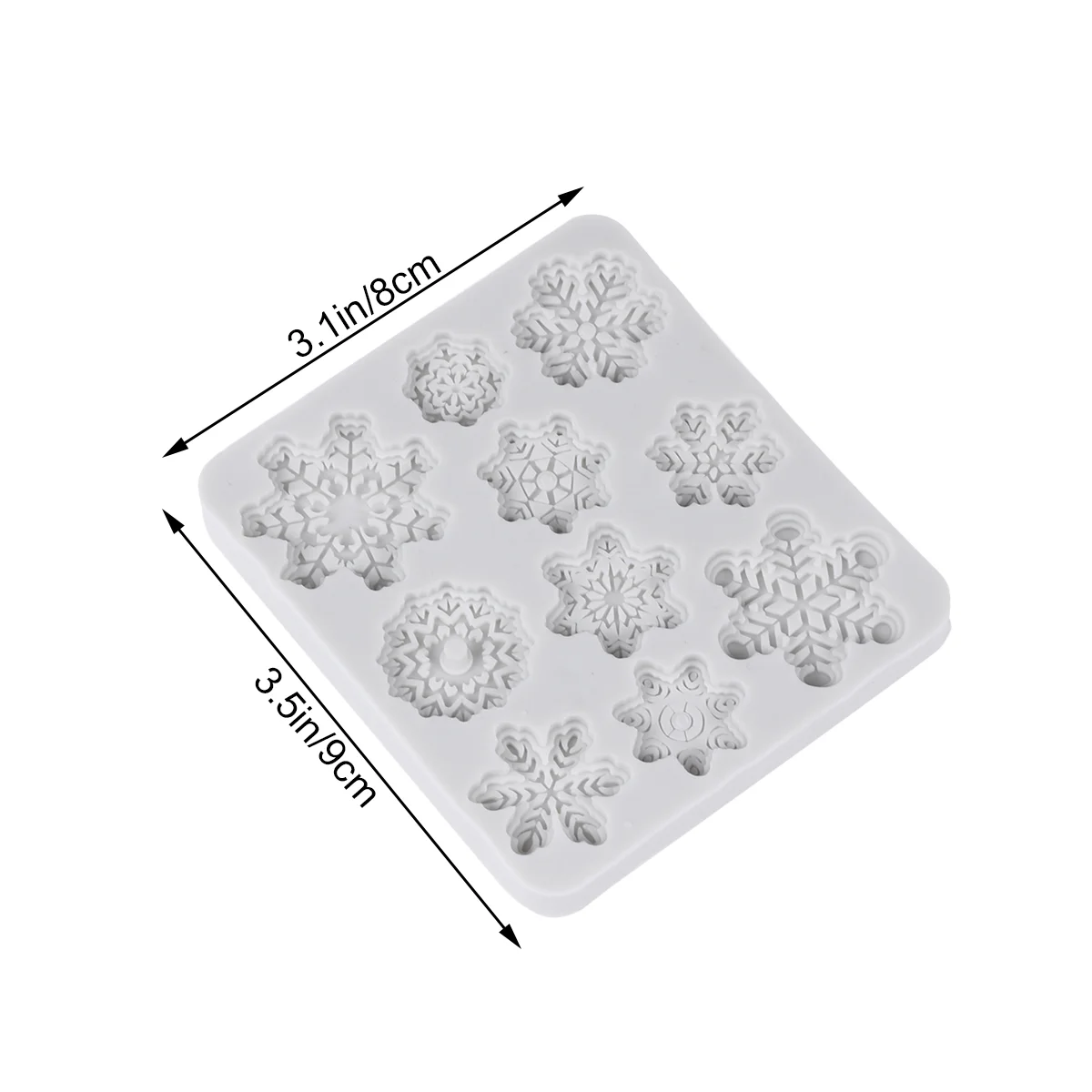 10 Cavity Christmas Snowflake Fondant Baking Molds Cake Mould Silicone Chocolate